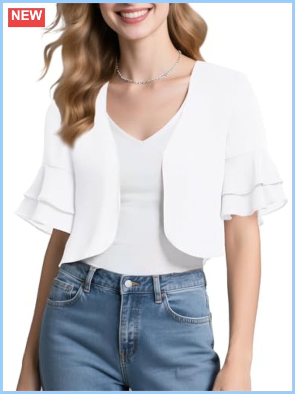 Urban CoCo Sheer Chiffon Bolero Shrug Short Sleeve Open Front Cropped Cardigan